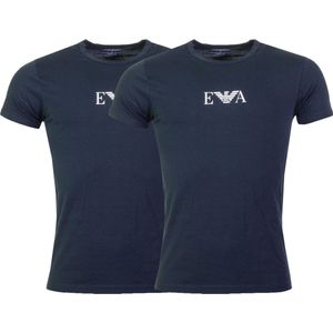 Emporio Armani - Heren Tee SS 2-Pack Navy Navy Tee - Blauw
