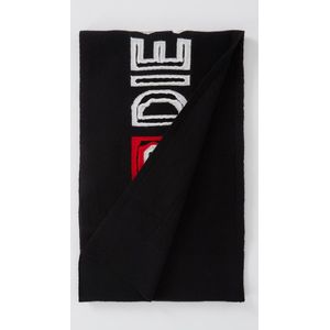 Diesel K-Peff fijngebreide sjaal van wol met logo 165 x 30 cm