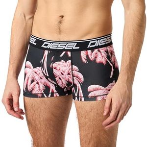 Diesel Donkergrijze boxershort, zwart + rood + roze + wit