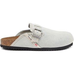 Diesel, D-Woodstock X - Mules in faded denim Blauw, unisex, Maat:45 EU