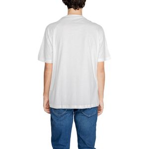 Wit Katoenen T-Shirt Met Print En Slip-On Sluiting
