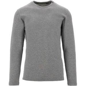 Emporio Armani - Heren - Grijs - Longsleeve T-shirt - Katoen