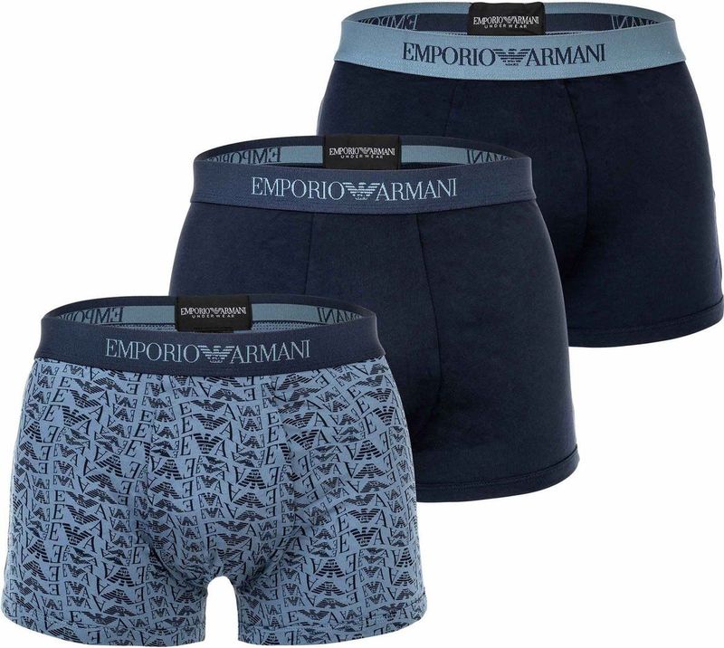 Emporio Armani - Boxershorts - Blauw - 3-Pack Boxers Variety Set