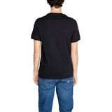 Effen Zwart Katoenen T-Shirt Met Ronde Hals