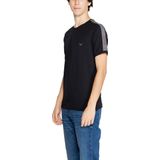 Effen Zwart Katoenen T-Shirt Met Ronde Hals