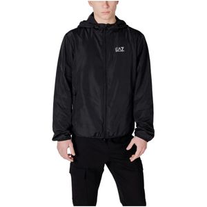 Emporio Armani EA7 - Zwart Hooded Bomberjack voor Heren - Polyester