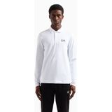 EA7voor mannen. 8NPF15_PJVQZ Polo Lang Grijs (5XL), Casual, Katoen, Lange mouwen