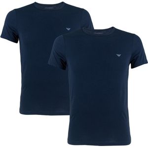 Emporio Armani 2P O-hals shirts basic logo blauw