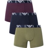 Emporio Armani - 3-Pack Boxershorts - Olijf/Marine/Zwart - Stretchkatoen