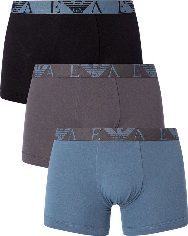 Emporio Armani - Boxershorts - Olijf - Marine - Bramen - 3-Pack