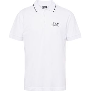 EA7 Emporio Armani - Polo - Wit - Katoen - Korte Mouwen - Regular Fit