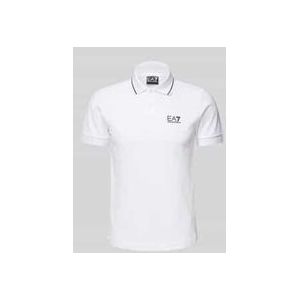 EA7 Emporio Armani - Polo - Wit - Katoen - Korte Mouwen - Regular Fit