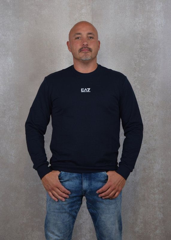 Emporio Armani Ea7, Sweatshirts & Hoodies, Heren, Blauw, L, Katoen, Sweatshirt met gedrukt logo