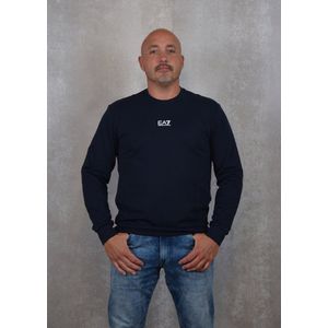 EA7 Emporio Armani - Sweatshirt - Blauw - Katoen - Ronde Halslijn