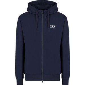 EA7 - 8NPM33_PJVRZ - Sweatshirt - Marineblauw - Katoen - Capuchon met Ritssluiting