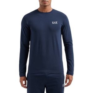 Ea7 - T-shirt - Bluaw - Katoen/Lycra - Lange Mouwen