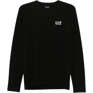 EA7 - Core Identity - Katoenen T-shirt - Wit - Lange Mouwen