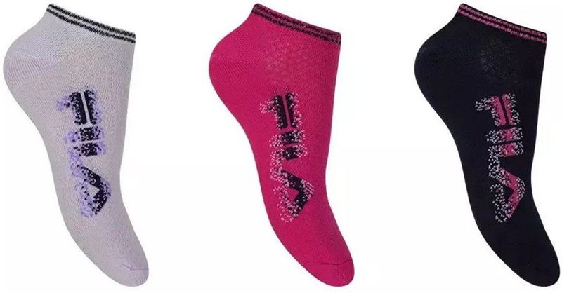 Fila - No-Show Sokken - 3-Pack - Verschillende Kleuren - Katoen