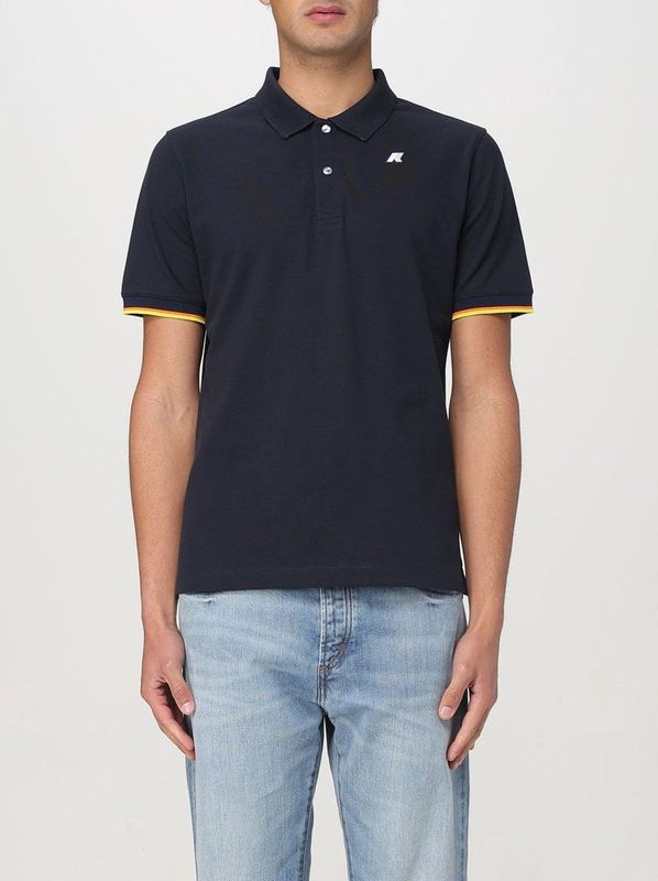 K-Way - Vincent - Poloshirt - Blauw - Stretch Katoenpiqué