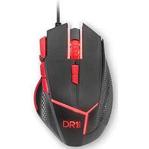 DR1TECH Hunter Professionele Gaming Muis Met Resistent Kabel [5 Verwijderbare Gewichten + TRIPLE FIRE] - 9 Knoppen Tot 4200 DPI Ergonomische Muis Voor PC/PS4