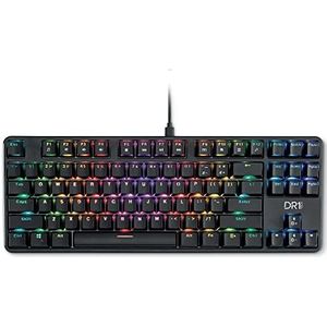 [Amazon Exclusive] DR1TECH Raven mechanisch gaming-toetsenbord, RGB, voor pc [20 m kliks] 87 toetsen, anti-ghosting-technologie, gaming-toetsenbord, bedraad en ergonomisch