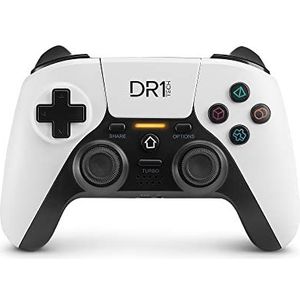 DR1TECH ShockPad II Controller Voor PS4 / PS3 Draadloos - Gaming Joystick DESIGN NEXT-GEN Compatibel Met PC en IOS - Touc Pad en Dubbele Vibratie (Wit)