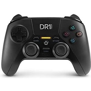 DR1TECH ShockPad II Controller Voor PS4 / PS3 Draadloos - Gaming Joystick DESIGN NEXT-GEN Compatibel Met PC en IOS - Touc Pad en Dubbele Vibratie (Zwart)