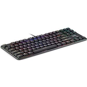 DR1TECH Raven+ mechanisch TKL gaming RGB pc-toetsenbord [20 ml klik] 87 toetsen anti-ghosting toetsenbord ergonomisch USB-toetsenbord met kabel (lay-out International QWERTY)
