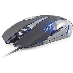 DR1TECH Avenger+ Gamingmuis met kabel, 6 knoppen voor maximaal 3200 dpi, lichtgewicht en duurzaam ontwerp, ergonomische gamingmuis voor pc/PS4/Xbox