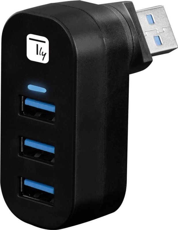 Techly IUSB3-HUB3-ROTB interface hub USB 3.2 Gen 1 (3.1 Gen 1) Type-A 5000 Mbit/s Zwart