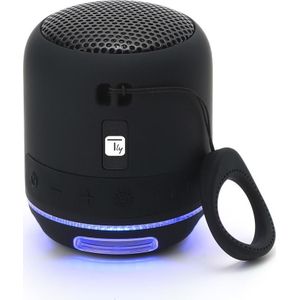 Techly Draadloze draagbare luidspreker (4 h, Oplaadbare batterij), Bluetooth luidspreker, Zwart