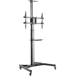 Techly TV Trolley voor LCD LED TV 37-70inch 93-177cm zwart met legplank (70"", 50 kg), TV muurbeugel, Zwart