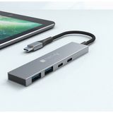 Techly - Hub USB 4p. 2USB 3.2-2USB-C - Docking Station - Zilver - Materiaal: ABS en Metaal