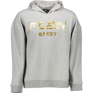 Plein Sport - Grijze Katoenen Hoodie - Heren - Sweatshirt