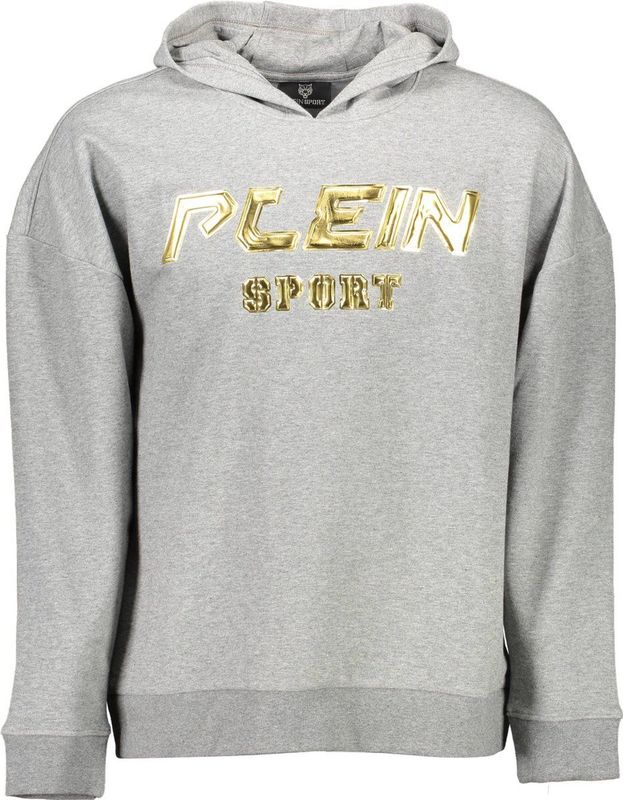 Plein Sport - Grijze Katoenen Hoodie - Heren - Sweatshirt