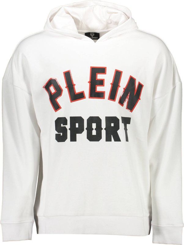 Plein Sport - Witte Katoenen Hoodie - Heren - Met Capuchon en Print