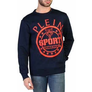 Plein Sport - Blauwe Katoenen Heren Sweater - Gedurfde Stijl