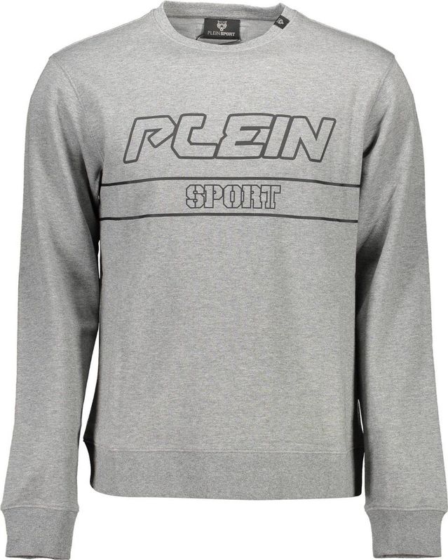 Plein Sport - Grijze Heren Sweater - Katoen - Met Opvallende Print
