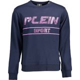 Philipp Plein Sport Zwarte Dikke Logo Marineblauwe Trui