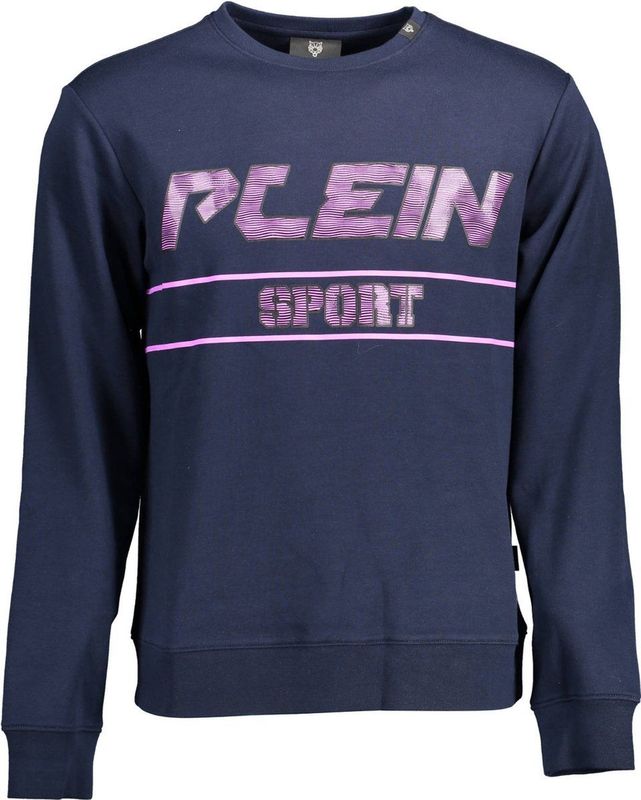 Philipp Plein Sport Zwarte Dikke Logo Marineblauwe Trui