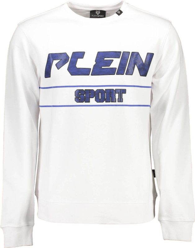 Plein Sport - Witte Katoenen Trui - Heren - Sweatvesten - Met Contrasterende Details