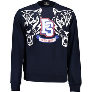 Plein Sport - Blauw Contrast Sweatshirt - Heren - Sweatvesten