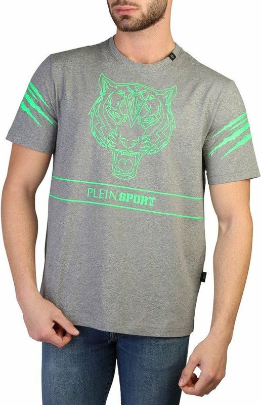 Plein Sport - Katoen T-shirt - Grijs - Heren