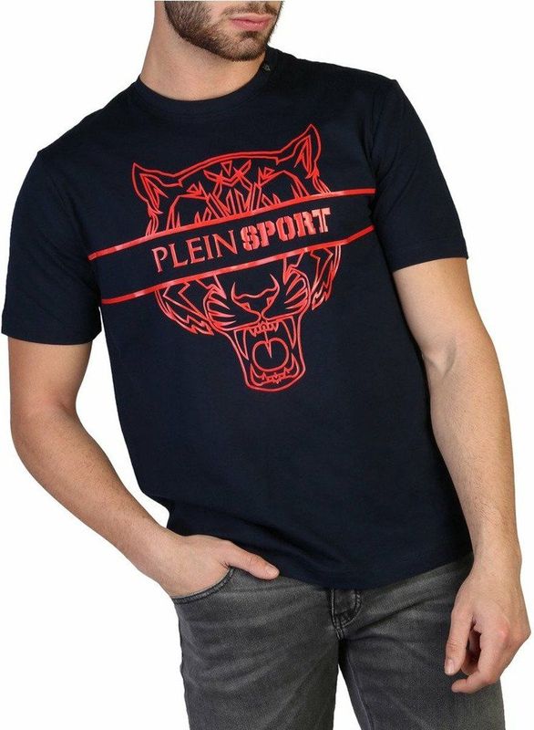 Plein Sport - T-shirt - Blauw - Heren - Katoen