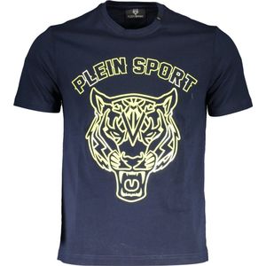Plein Sport Stencil Tiger Logo Marineblauwe T-shirt