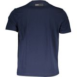 Plein Sport - Heren T-shirt - Blauw - Katoen - Dynamische Print