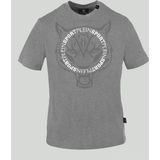 Plein Sport - T-shirt - Grijs - Heren - Katoen - Korte Mouwen