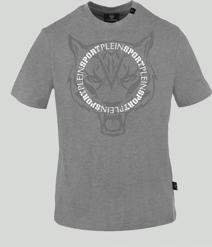 Plein Sport - T-shirt - Grijs - Heren - Katoen - Korte Mouwen