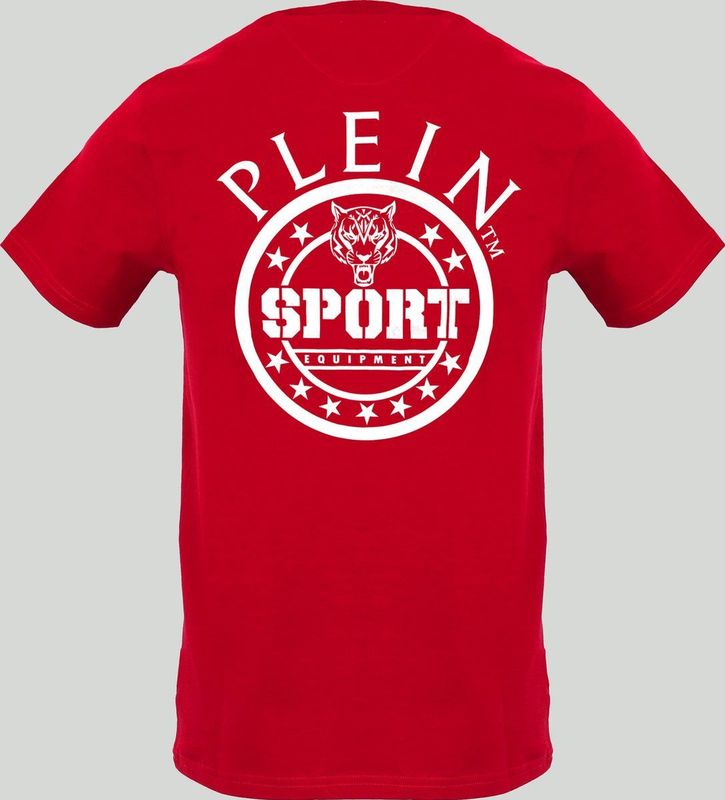 Plein Sport - T-shirt - Grijs - Katoen - Korte Mouw met Merkprint