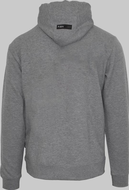 Plein Sport - Hoodie - Grijs - Katoen - Met Merkprint en Klauwen